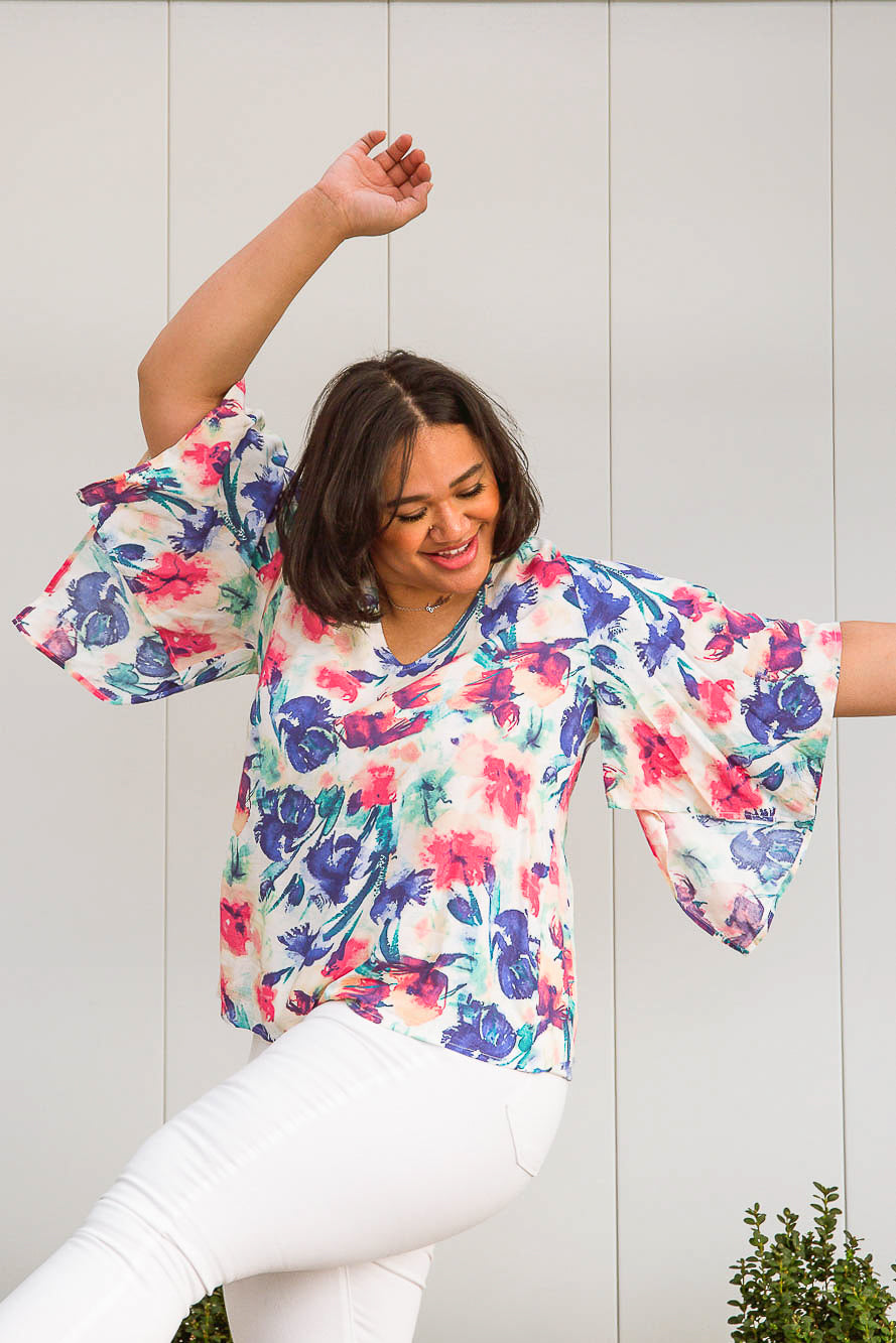 Hello There Floral Top