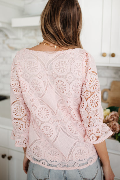 Lace Surprise Blouse In Pink