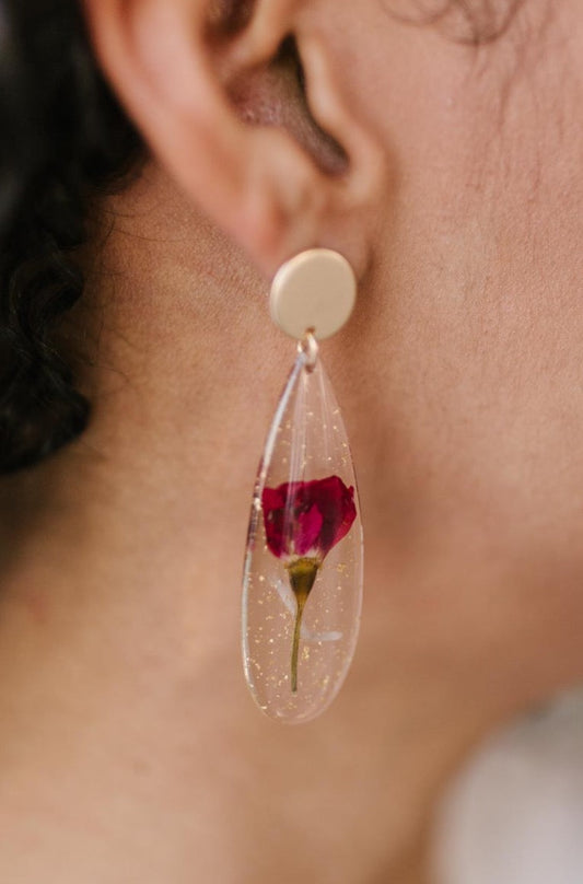 Impressively Pressed Earrings in Cardinal