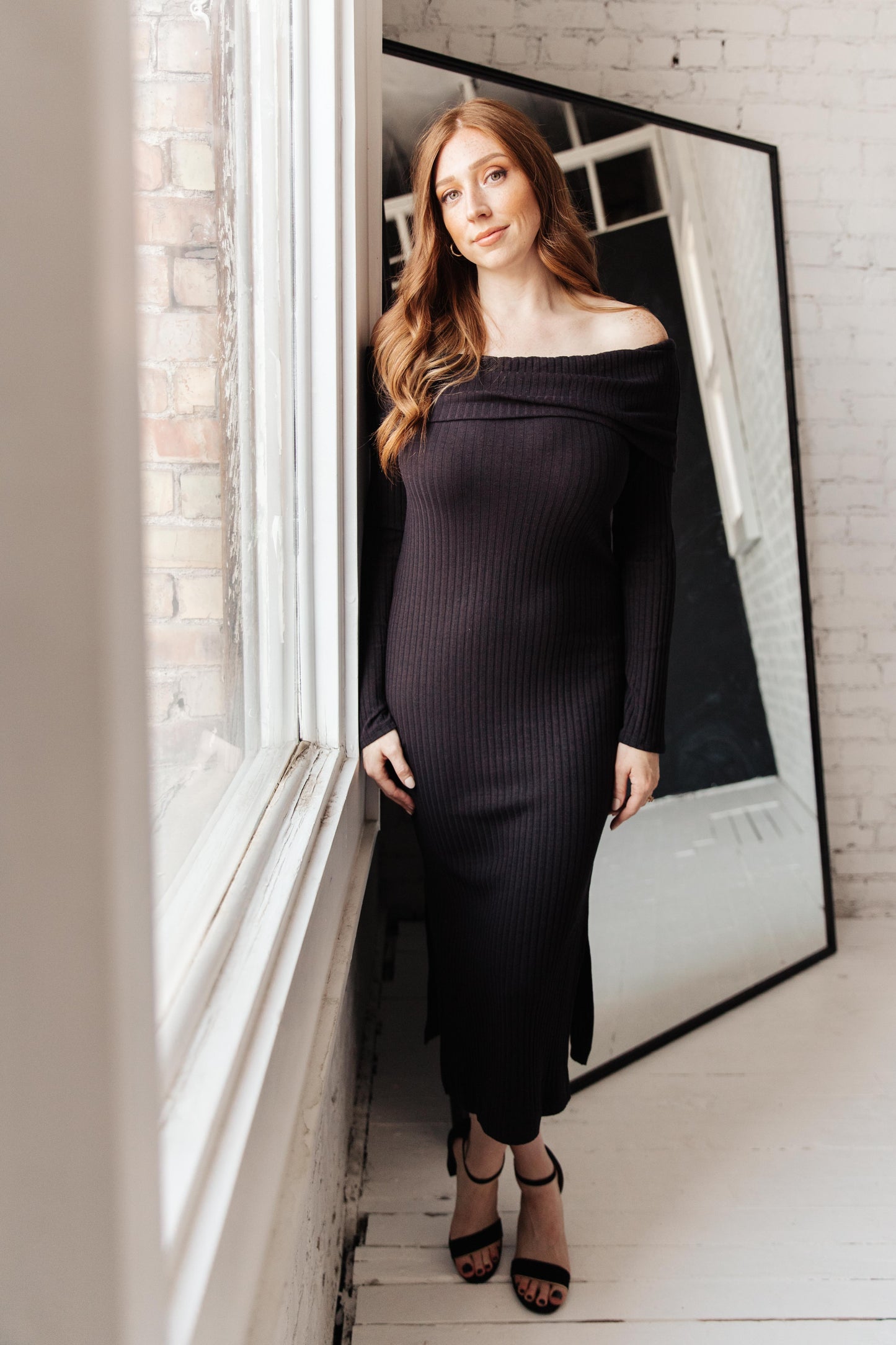 Kiah Sweater Dress in Black