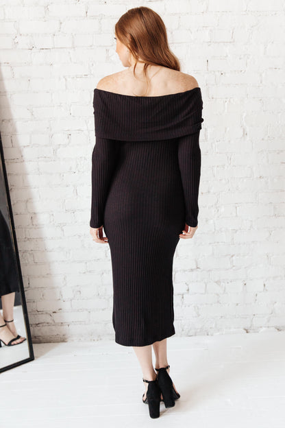 Kiah Sweater Dress in Black