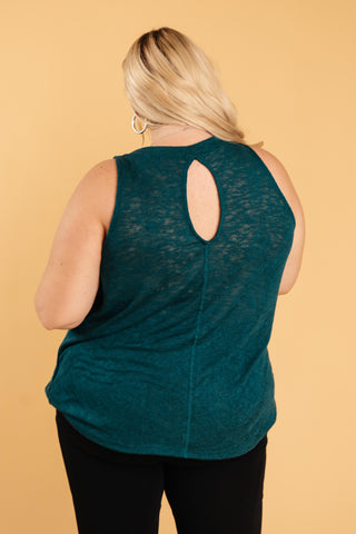 Knotted Hem Tank in Sea Green