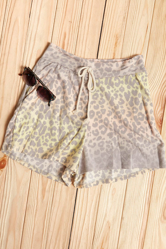 Leopard Print Relaxed Draw String Banded Shorts