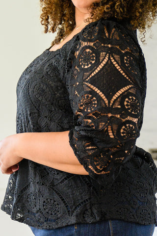 Lace Surprise Blouse In Black