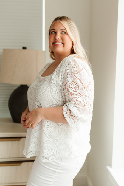 Lace Surprise Blouse in Ivory