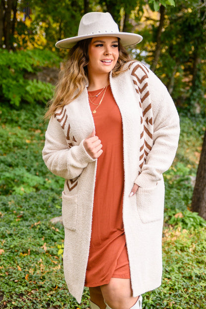 Lead The Way Western Cardigan In Cream