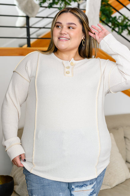 Lean Into Something Cozy Waffle Knit Top