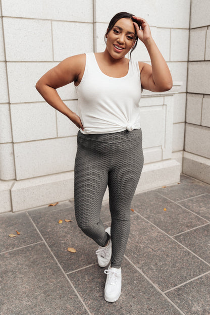 Let's Go Textured Leggings in Charcoal