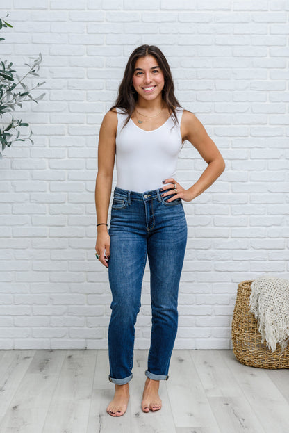 London Midrise Cuffed Boyfriend Jeans