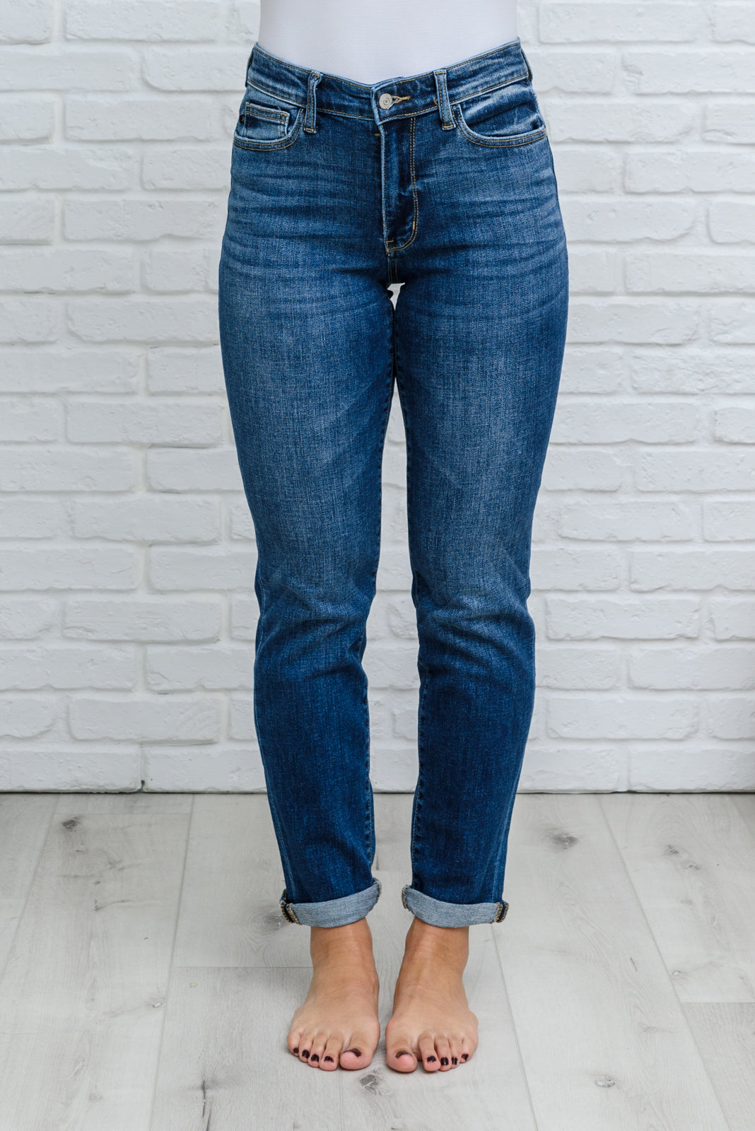 London Midrise Cuffed Boyfriend Jeans