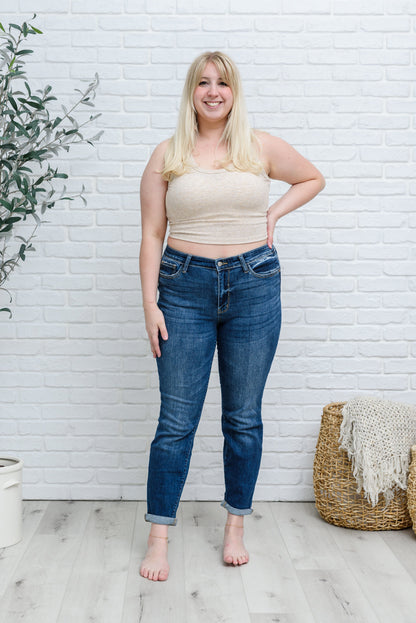 London Midrise Cuffed Boyfriend Jeans