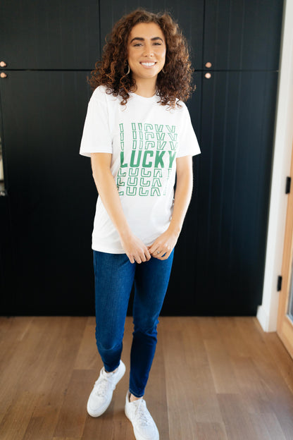 Lucky On Repeat Graphic Tee