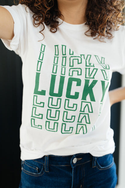 Lucky On Repeat Graphic Tee