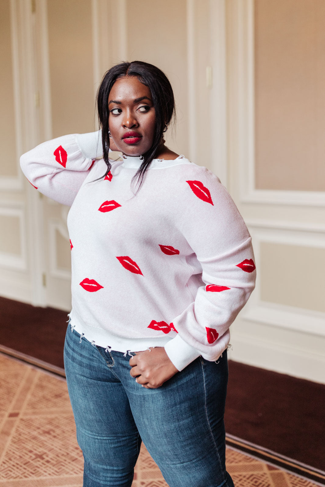 Luscious Lips Top in White