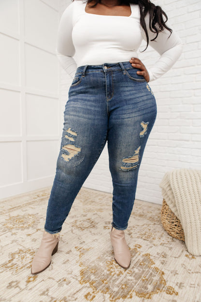 Mid-Rise Destroyed Relaxed Fit Jeans