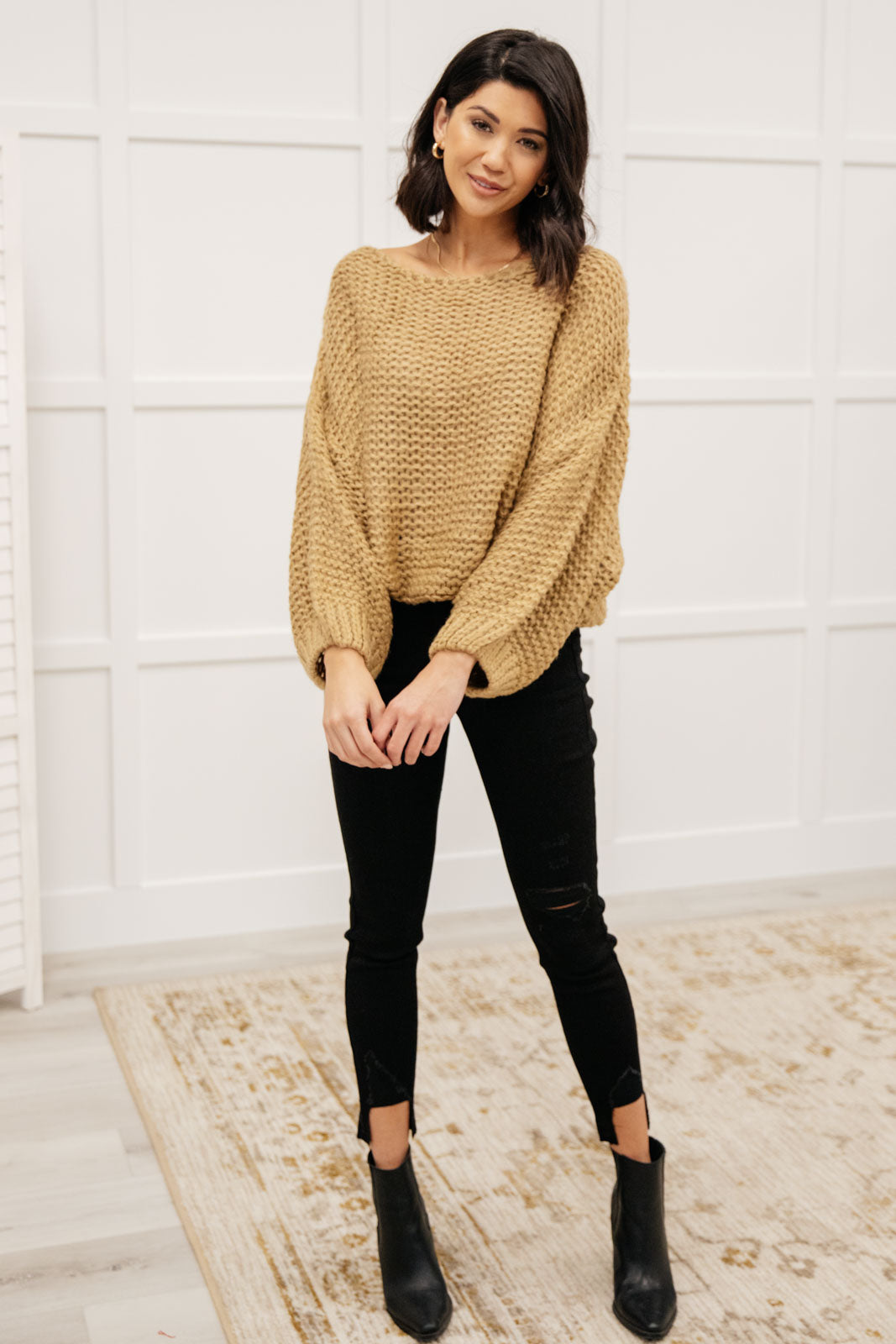 Natural Beauty Knit Sweater in Taupe