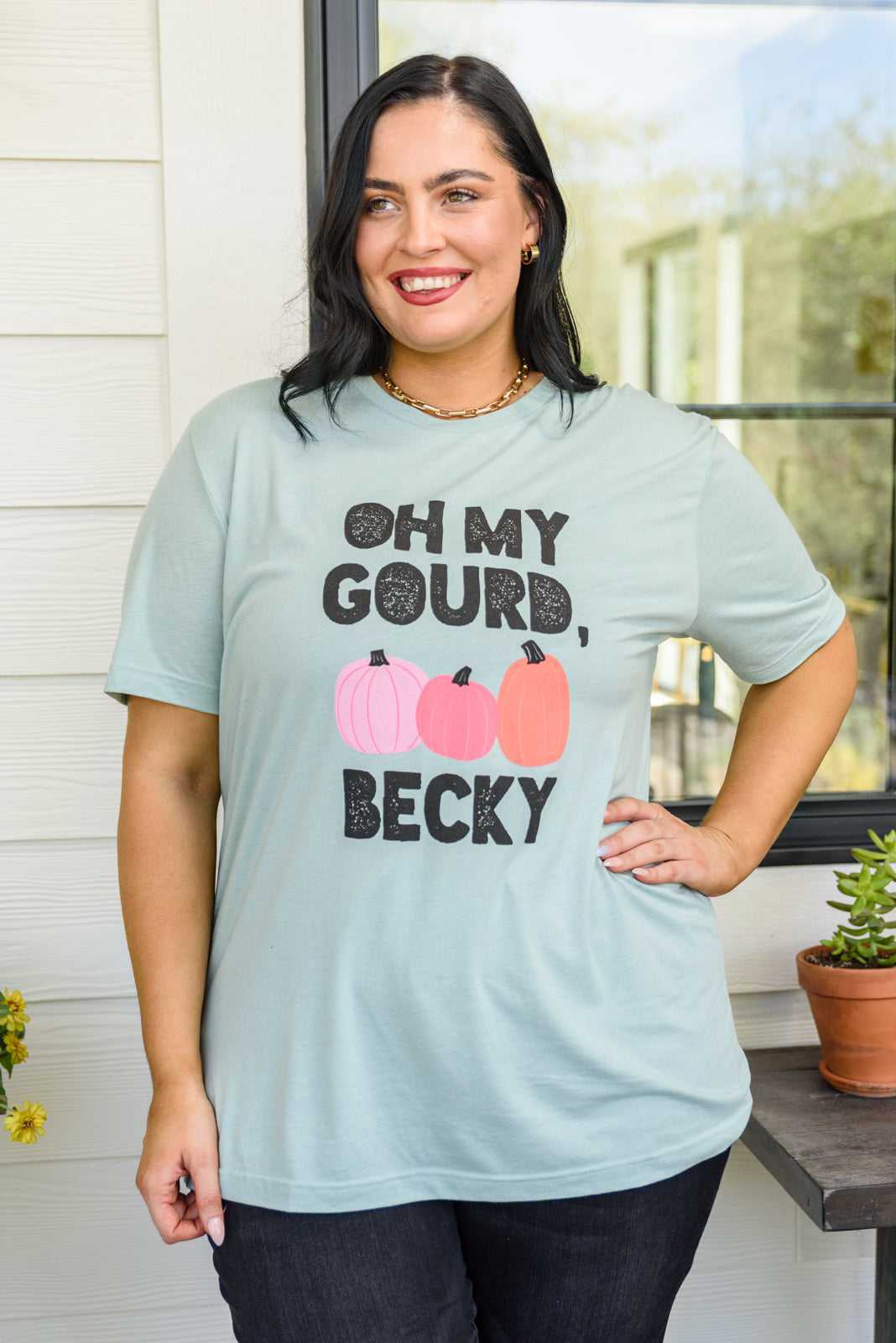 Oh My Gourd Becky! Graphic Tee In Aqua