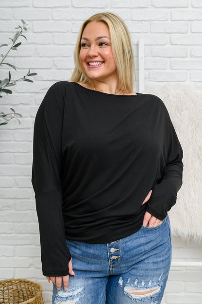 Olyvia Long Sleeve Top In Black