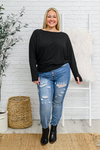 Olyvia Long Sleeve Top In Black