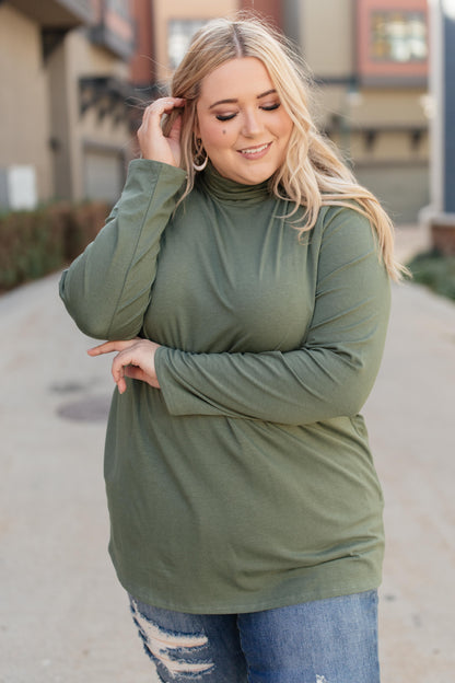 Plain Jane Turtle Neck Top in Cargo