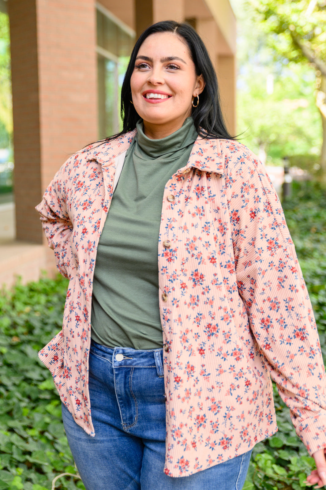 Plain Jane Turtle Neck Top in Cargo