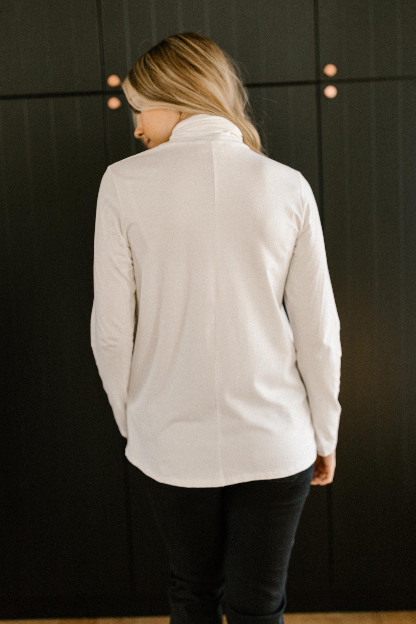 Plain Jane Turtle Neck Top in White