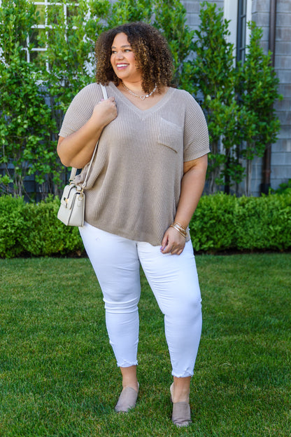 Pure Bliss Knit Top In Taupe