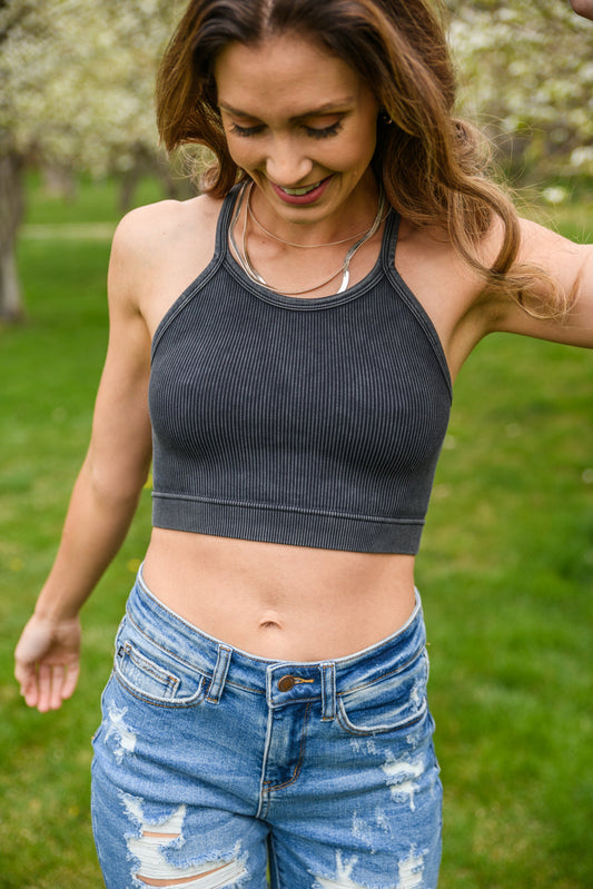 Rendezvous Crop Tank In Black