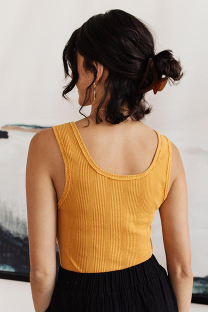 Ribbed Bodysuit in Saffron