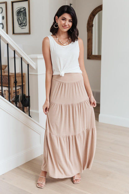 Roam The World Skirt in Taupe