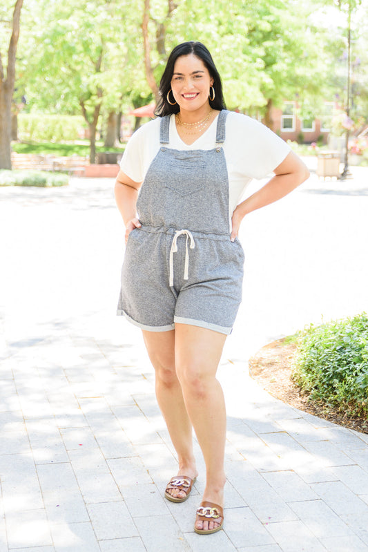 Run Free Overall Shorts in Blue