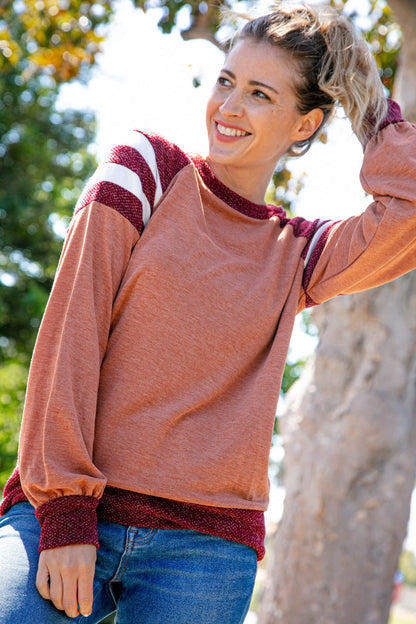 French Terry Game Day Color Block Top