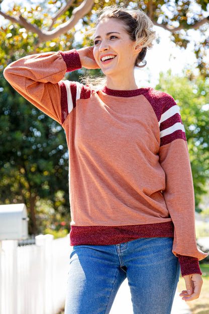 French Terry Game Day Color Block Top