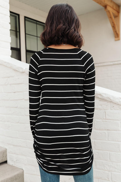 Sailing Stripes Top in Black