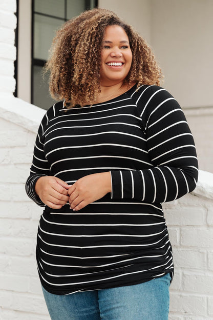 Sailing Stripes Top in Black