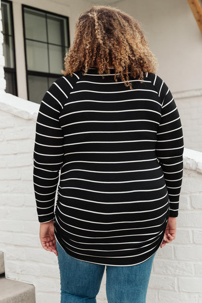 Sailing Stripes Top in Black