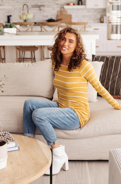 Sailing Stripes Top in Yellow