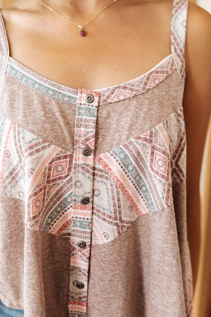 Santa Fe Aztec Tank in Taupe