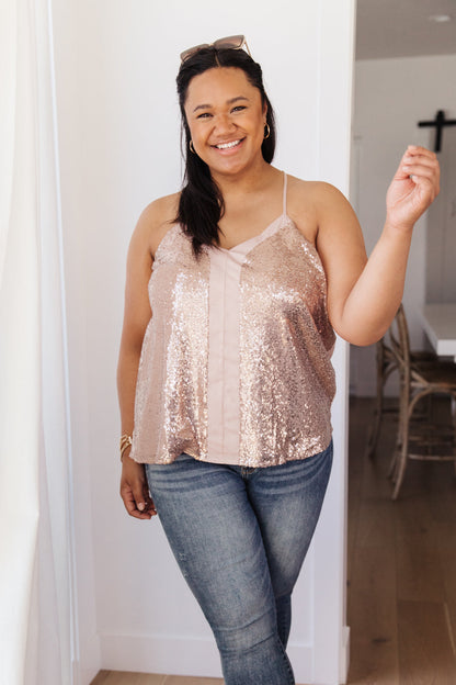 Shine Bright Tank in Champagne