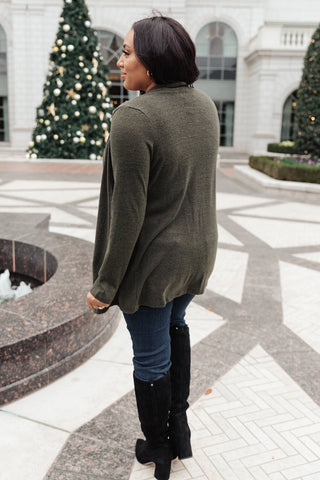 Sienna Sweater knit Cardigan In Olive