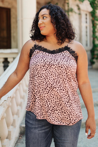 Spots N Lace Camisole In Mauve