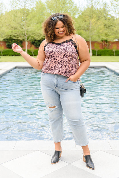 Spots N Lace Camisole In Mauve