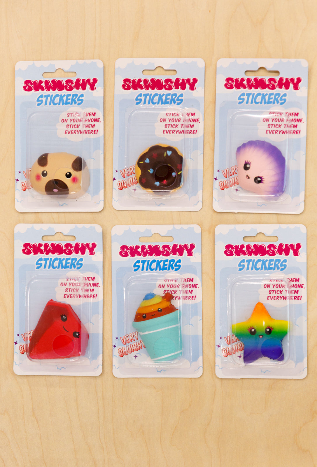 Squishy Stickers in 24 Options