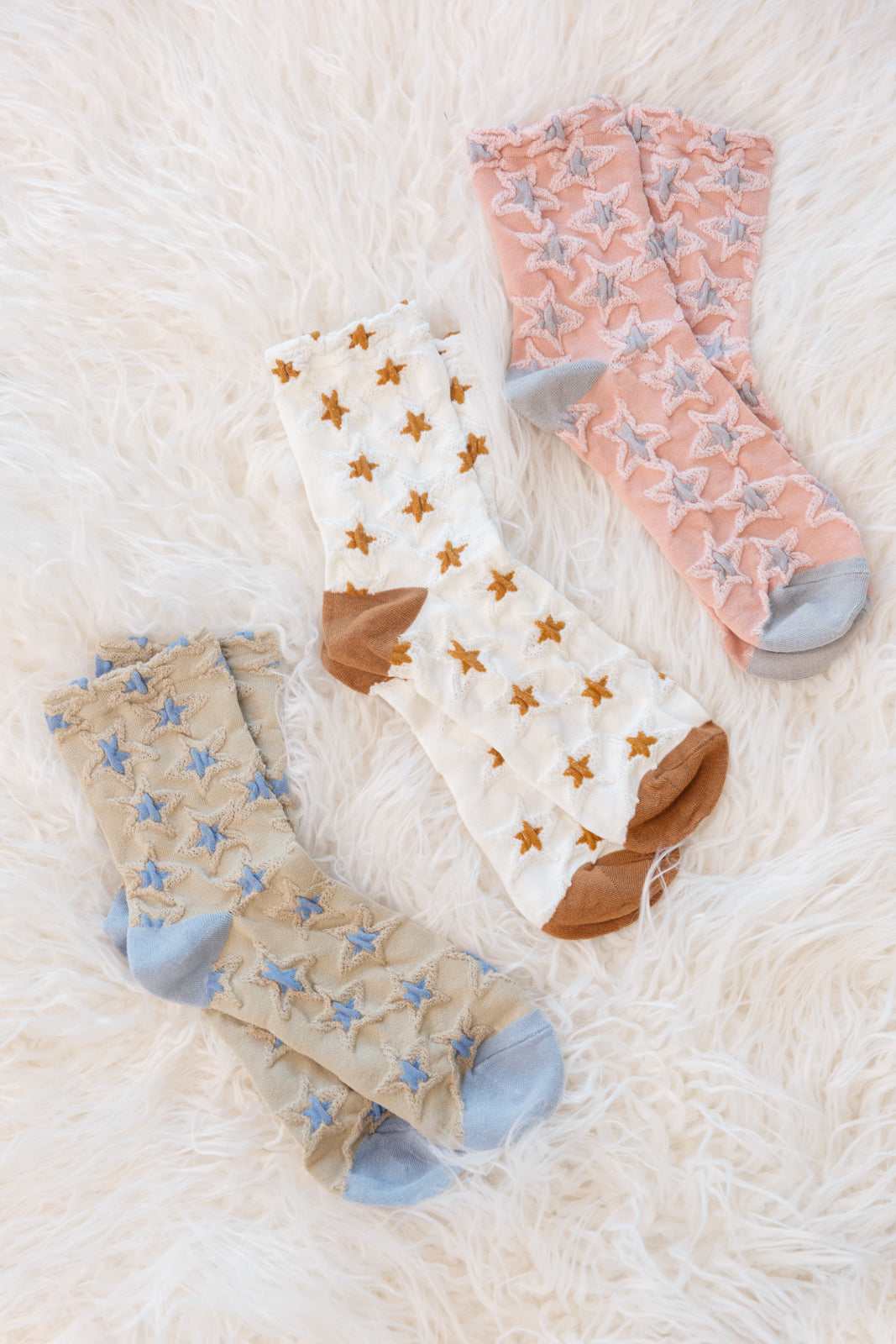 Star Design Socks In Pink