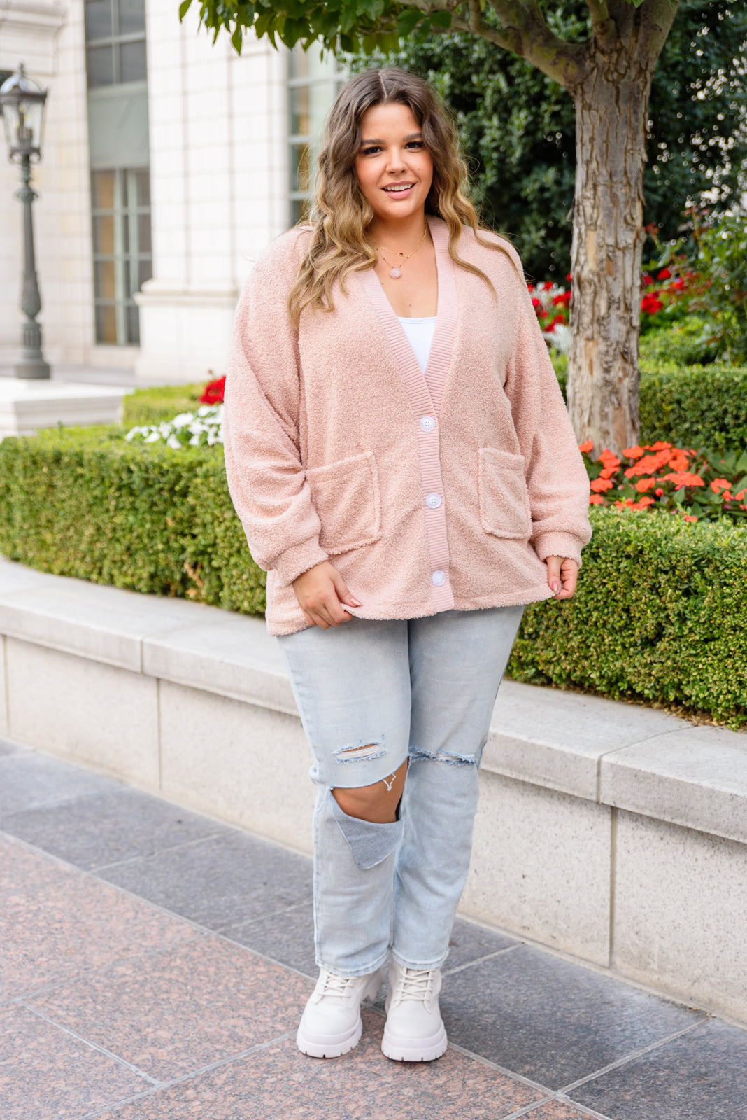 Start The Trend Cardigan in Blush