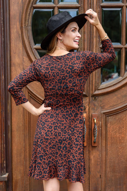 Stella Animal Print Mini Wrap Dress