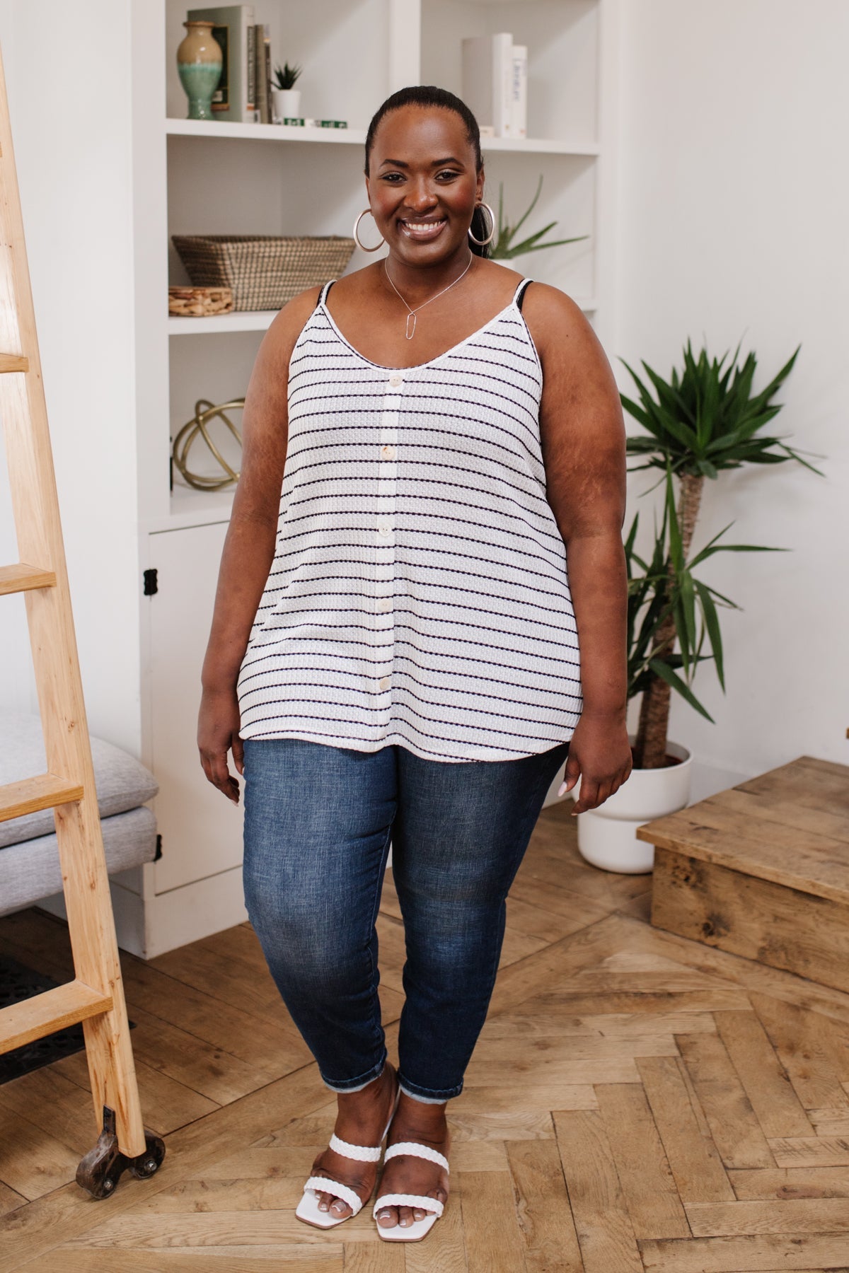 Stripes and Buttons Tank