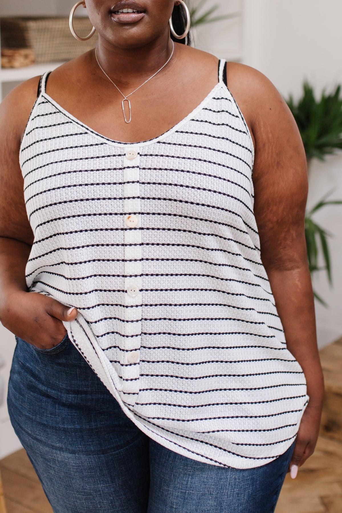 Stripes and Buttons Tank