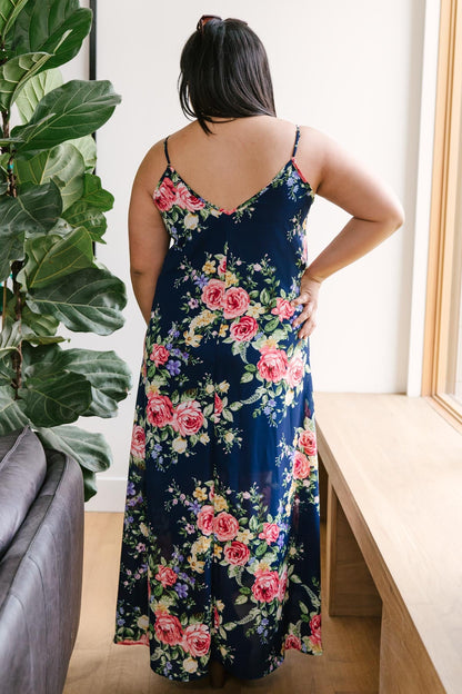 Stuck With Me Floral Maxi in Navy