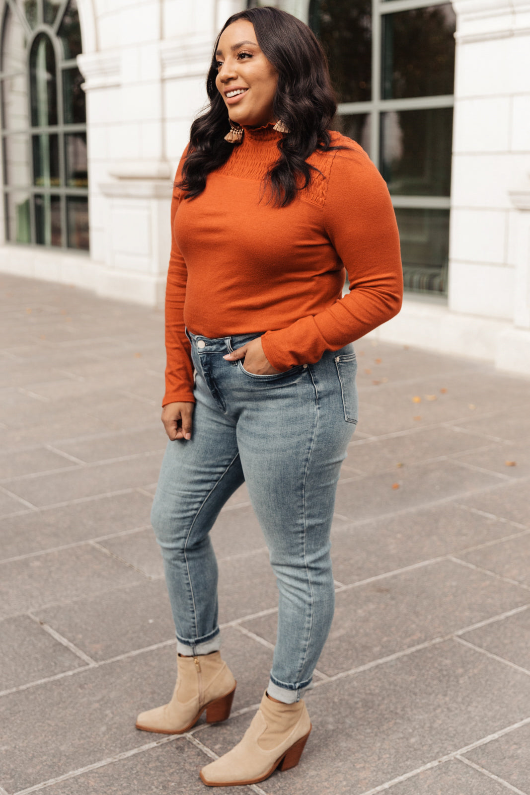 Stylin Girl Turtleneck in Rust